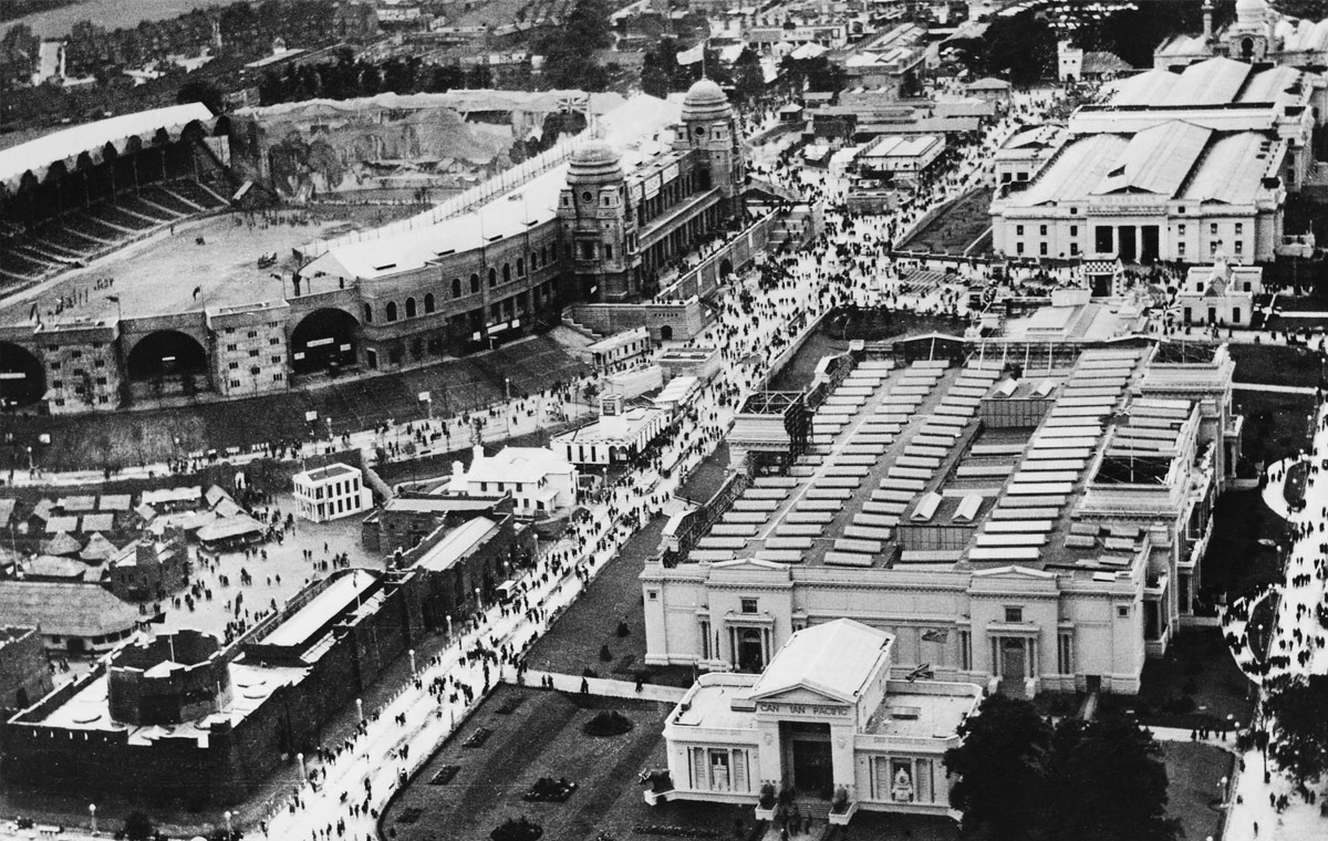 Historic aerial view of the British Empire Exhibition at Wembley